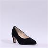 Gabor Daze Mid Heel Pointed Court Shoe - Black Suede