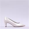 Gabor Daze Mid Heel Pointed Court Shoe - Pearl White
