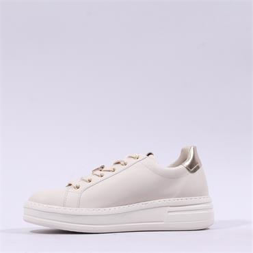 Gabor Kara Side Zip Laced Trainer - Beige Gold