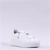 Gabor Kara Side Zip Laced Trainer - White Leather