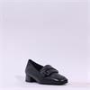 Gabor Great Low Block Heel Loafer - Black Leather