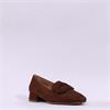 Gabor Great Low Block Heel Loafer - Brown Suede