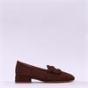 Gabor Great Low Block Heel Loafer - Brown Suede