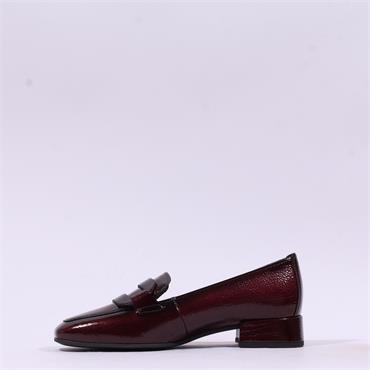 Gabor Great Low Block Heel Loafer - Mulberry Patent