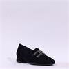 Gabor Gift Block Heel Jewel Loafer - Black Suede