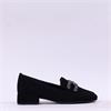 Gabor Gift Block Heel Jewel Loafer - Black Suede
