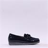 Gabor Bea Low Wedge Link Loafer - Navy Patent Combi