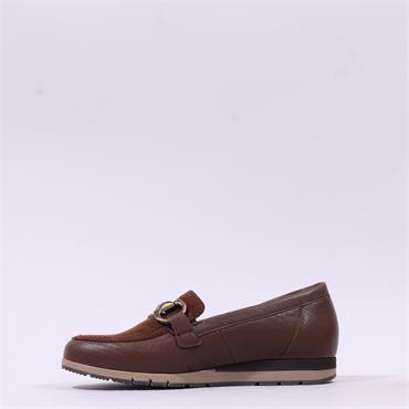 Gabor Banner Low Wedge Link Loafer - Brown Combi