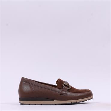 Gabor Banner Low Wedge Link Loafer - Brown Combi