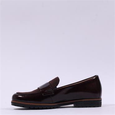 Gabor Elder Slip On Classic Loafer - Mocha Patent