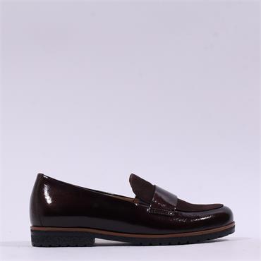 Gabor Elder Slip On Classic Loafer - Mocha Patent