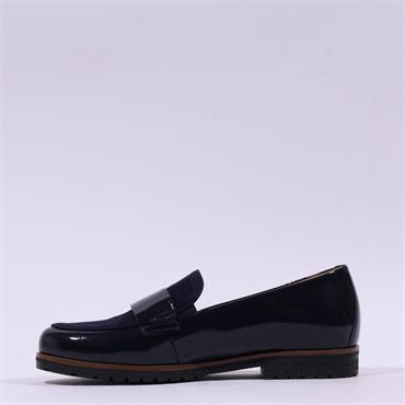 Gabor Elder Slip On Classic Loafer - Navy Patent Combi