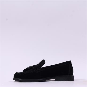 Gabor Hamble Tassel Penny Loafer - Black Suede