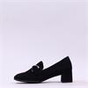 Gabor Norma Block Heel Link Loafer - Black Suede