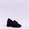Gabor Norma Block Heel Link Loafer - Black Suede