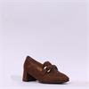 Gabor Norma Block Heel Link Loafer - Brown Suede