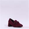 Gabor Norma Block Heel Link Loafer - Mulberry Suede