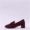 Gabor Norma Block Heel Link Loafer - Mulberry Suede