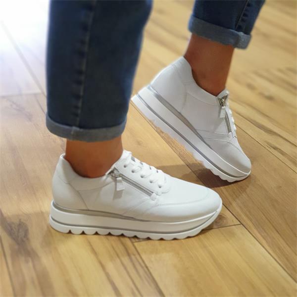 gabor white trainers with zip