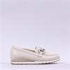 Gabor Baby Low Wedge Link Loafer - Cream Leather