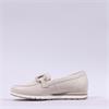 Gabor Baby Low Wedge Link Loafer - Cream Leather
