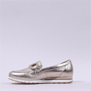 Gabor Baby Low Wedge Link Loafer - Gold