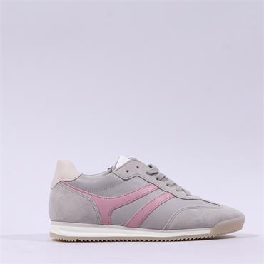 Gabor Novello T Toe Retro Laced Trainer - Grey Pink