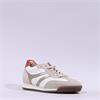 Gabor Novello T Toe Retro Laced Trainer - White Beige Gold