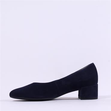 Gabor Dixie Low Heel Court Shoe - Navy Suede