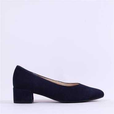 Gabor Dixie Low Heel Court Shoe - Navy Suede