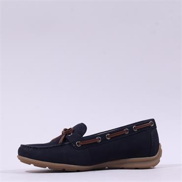 Gabor Evie Slip On Bow Tie Loafer - Navy Suede