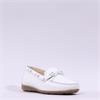 Gabor Evie Slip On Bow Tie Loafer - White Leather