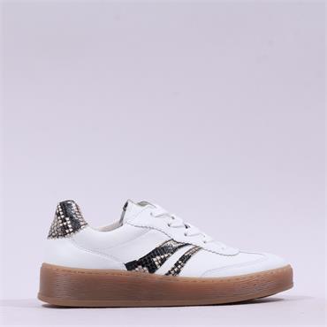 Gabor Dahma Gumsole Platform Trainer - White Snake