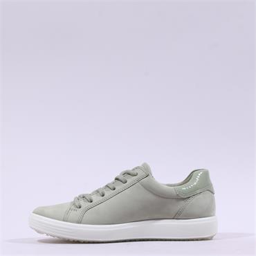 Ecco Women Soft 7 Side Zip Lace Trainer - Tea