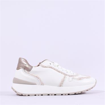 Gabor Surf Teddy Trim Trainer - White Beige
