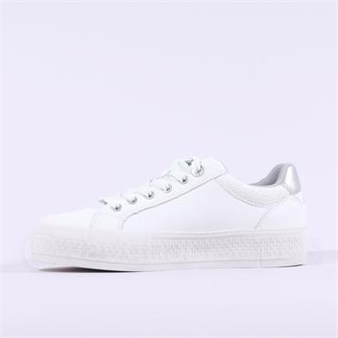S.Oliver Verena Platform Sidezip Trainer - White