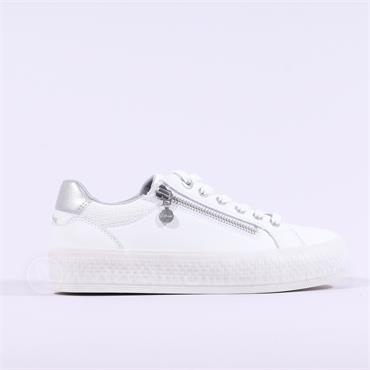 S.Oliver Verena Platform Sidezip Trainer - White
