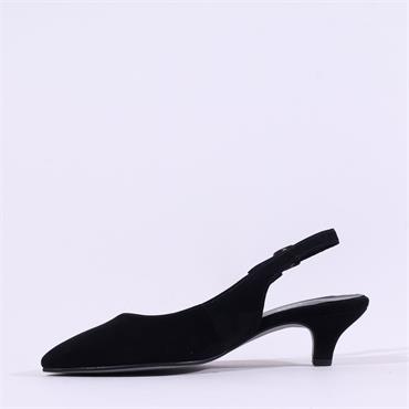 Gabor Editor Slingback Court Shoe - Black Suede