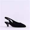 Gabor Editor Slingback Court Shoe - Black Suede
