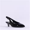 Gabor Editor Slingback Court Shoe - Black Patent