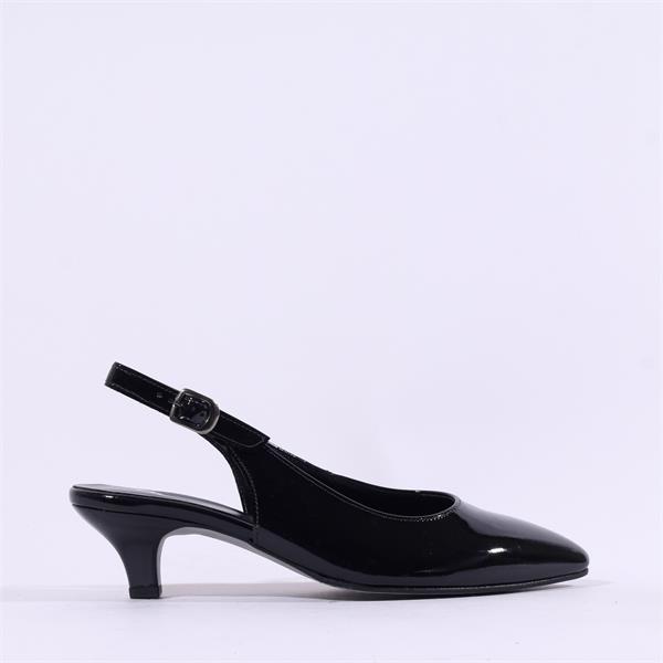Gabor Editor Slingback Court Shoe Black Patent Vaughan Shoes