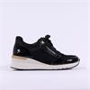 Gabor Louisina Wedge Sidezip Trainer - Black Patent Combi