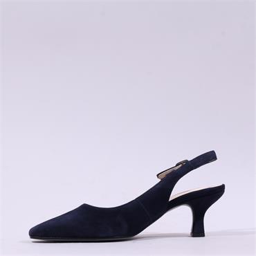 Gabor Lindy Kitten Heel Slingback - Navy Suede