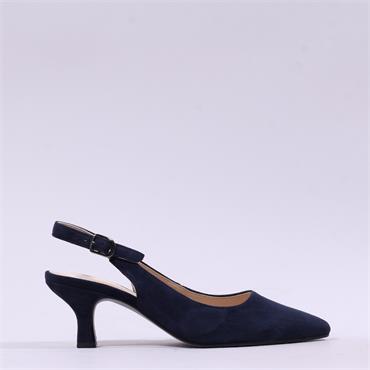 Gabor Lindy Kitten Heel Slingback - Navy Suede