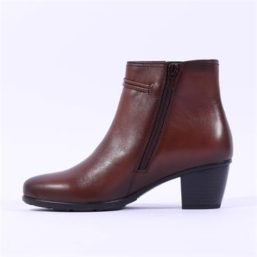Gabor Ela Block Heel Rope Ankle Boot - Cognac Leather