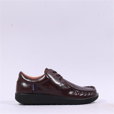 Ecco Men Joke Moc Toe Shoe - Brown Leather