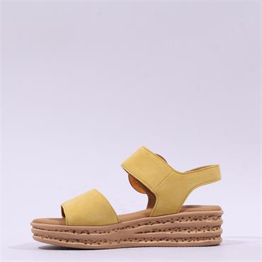 Gabor Andre Ring Buckle Layered Sandal - Yellow Suede