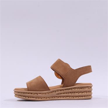 Gabor Andre Ring Buckle Layered Sandal - Camel Suede