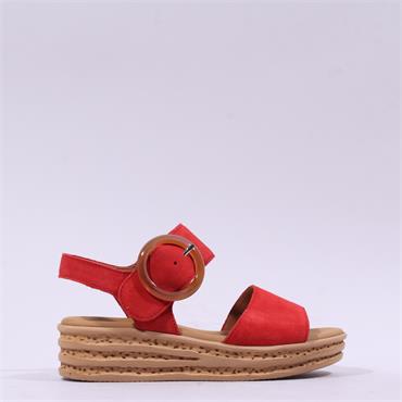 Gabor Andre Ring Buckle Layered Sandal - Chilli Red