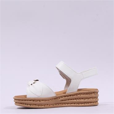 Gabor Affection Buckle Layered Sandal - Off White Leather